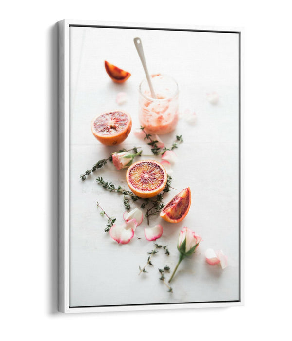 Blood Orange Canvas Art - Vibrant Fruit Drink Artwork | Handmade Kitchen Wall Decor