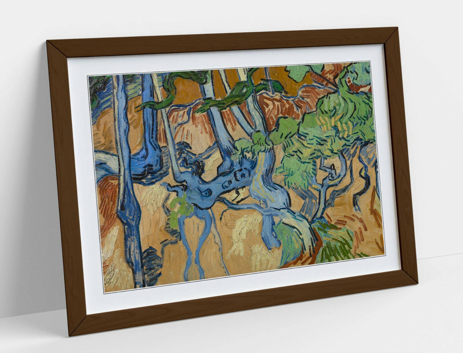 VINCENT VAN GOGH "TREE ROOTS" -FRAMED WALL ART PICTURE PRINT- FAMOUS PAINTING