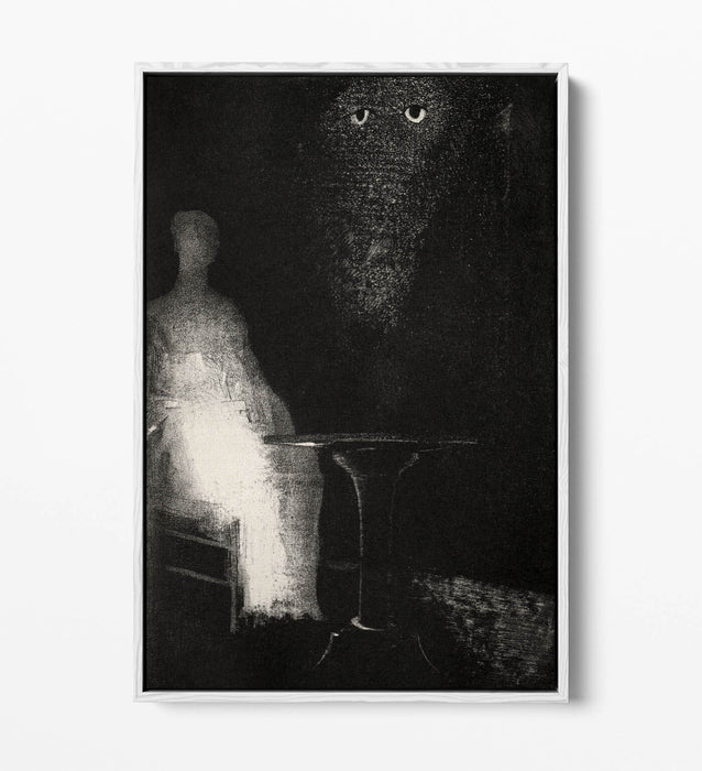 ODILON REDON, THE HAUNTED HOUSE -FLOAT EFFECT CANVAS WALL ART PRINT