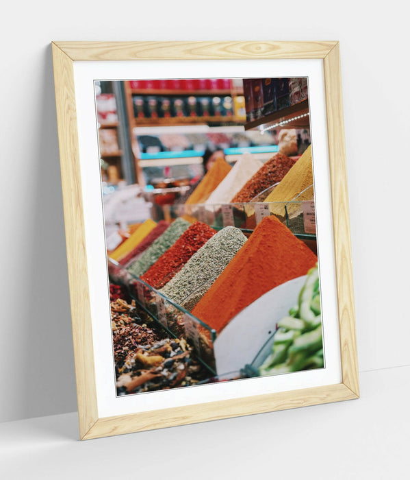 Framed Kitchen Poster - Colorful Spice Stack Print | Handmade Wall Art