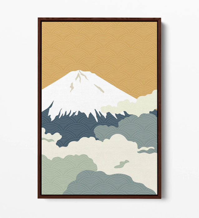 Fuji Mountain Canvas - Minimalist Abstract Japanese Wall Art | Float Effect Print