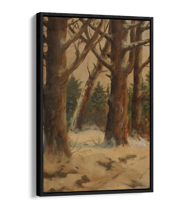 Canvas Wall Art - Forest Winter Painting | Premium Float Effect Canvas Print