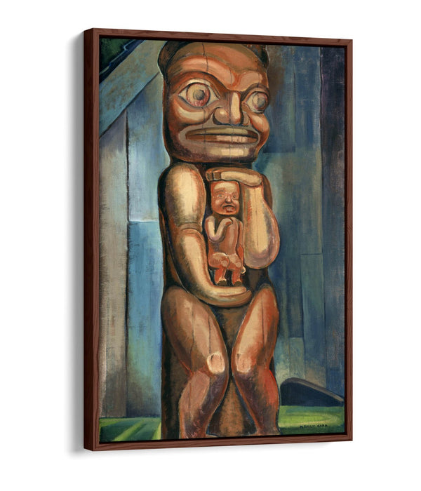 Canvas Wall Art - Emily Carr Totem Mother Float Effect Canvas Art Print