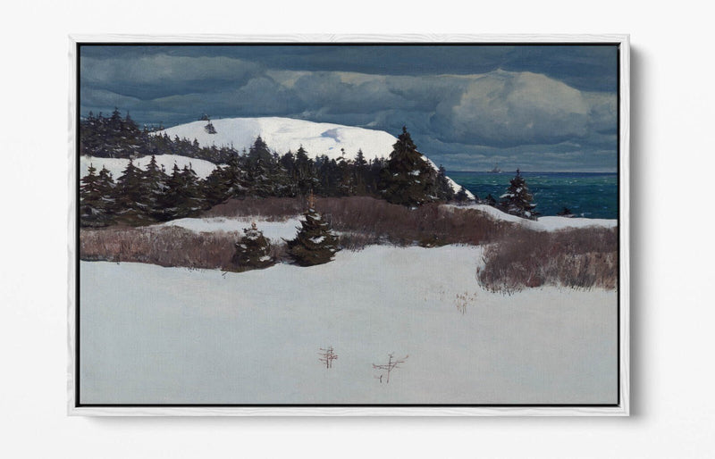 Float Effect Canvas Art – Maine Coast Print on Handmade MDF Frame, Ready to Hang