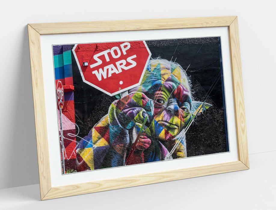 Framed Poster Art – Yoda Wall Decor With Woodgrain Frame Finish, Ready To Hang