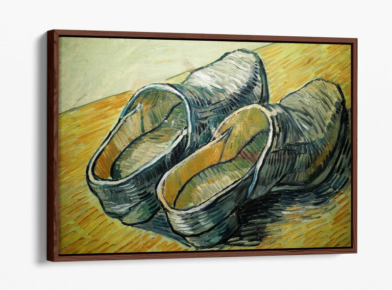 Van Gogh Canvas Art - Handmade Canvas Print | Wooden Shoes Painting, Float Effect Frame