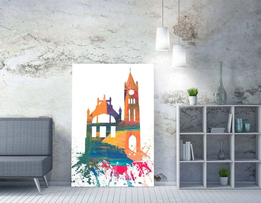 DERRY CITY GUILDHALL SPLASH ART -CANVAS WALL ART PRINT ARTWORK DEEP FRAME