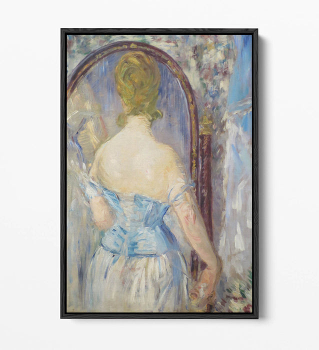EDOUARD MANET, WOMAN BEFORE A MIRROR -FLOAT EFFECT CANVAS WALL ART PIC PRINT