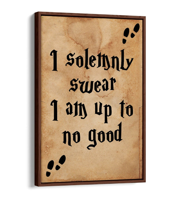 "I SOLEMNLY SWEAR" MARAUDERS POTTER QUOTE -FLOAT EFFECT CANVAS WALL ART PRINT