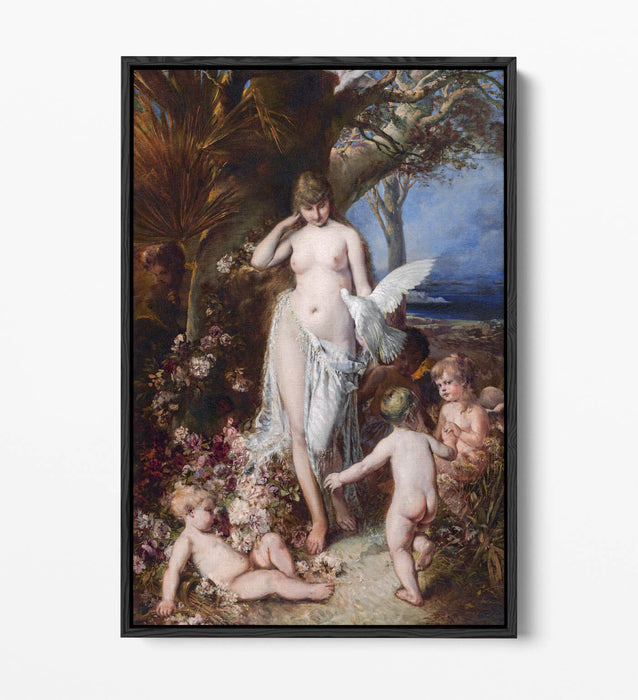 HANS MAKART, ALLEGORY OF LOVE -FLOAT EFFECT CANVAS WALL ART PRINT
