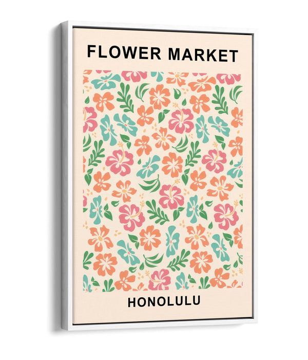 Floral Canvas Art Print - Contemporary Wall Decor With Float Effect Frame