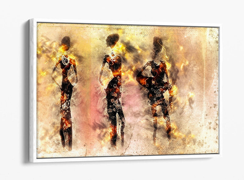 African Tribe Canvas - Abstract Wall Art | Float Effect Canvas Wall Print