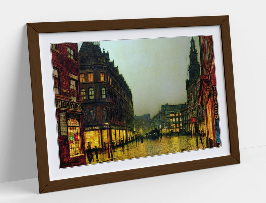 Framed Art Poster - John Atkinson Grimshaw Boar Lane Leeds Print | UK Handmade Art