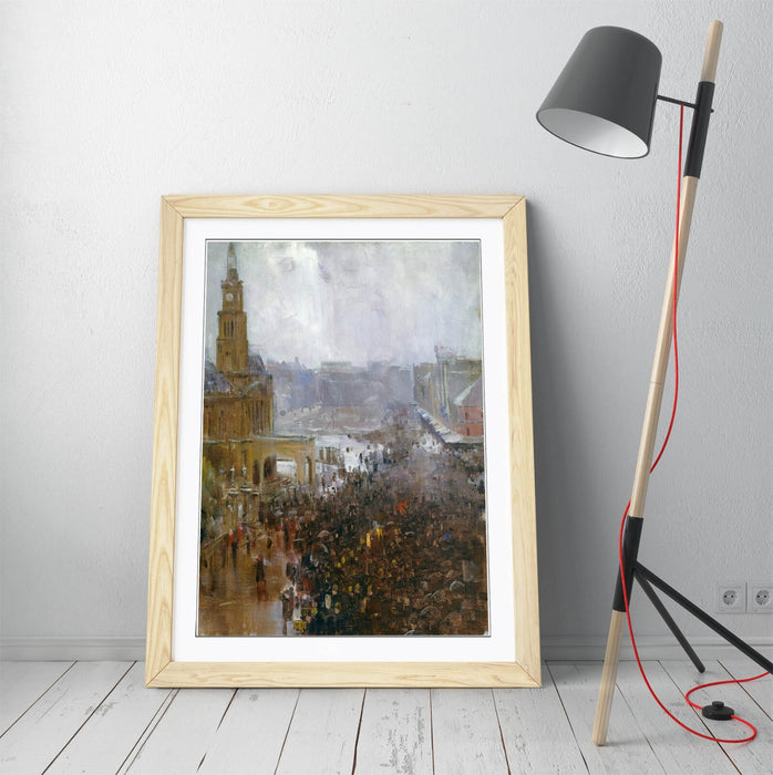 Framed Wall Art Featuring Arthur Streeton Fireman's Funeral Print - UK Made
