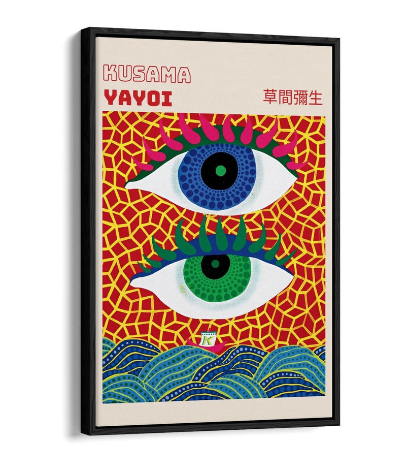 Float Effect Canvas Art - Abstract Eyes Modern Canvas Print With Premium Varnish Finish