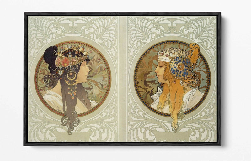 Byzantine Canvas Wall Art - Alphonse Mucha Float Effect Canvas Print - Handmade UK