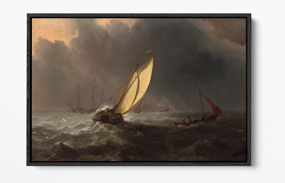 Float Effect Canvas Art - Premium Varnish Satin Finish, Willem Van De Velde Print