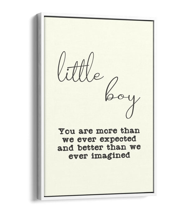 "LITTLE BOY" NURSERY BABY ROOM QUOTE SLOGAN -FLOAT EFFECT CANVAS WALL ART PRINT