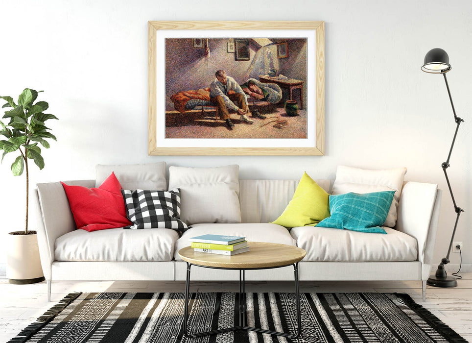 Framed Wall Art - Maximillien Luce Morning Interior Print | Handmade Wood Grain Frame
