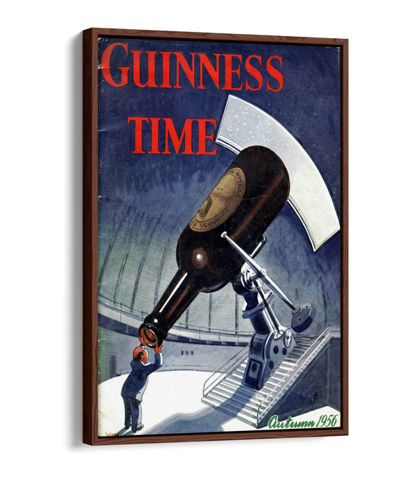 VINTAGE RETRO "GUINNESS TIME" POSTER ADVERT -FLOAT EFFECT CANVAS ART PRINT