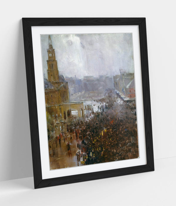 Framed Wall Art Featuring Arthur Streeton Fireman's Funeral Print - UK Made