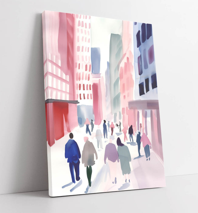Canvas Wall Art - Minimalist Cityscape People Print | Handmade Home Decor