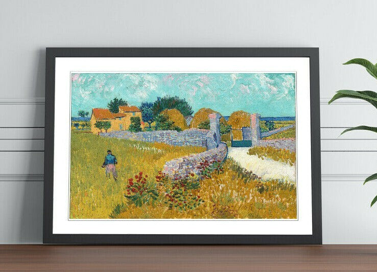 Van Gogh Wall Art – Framed Farmhouse Poster Print in Provence | 4 Sizes