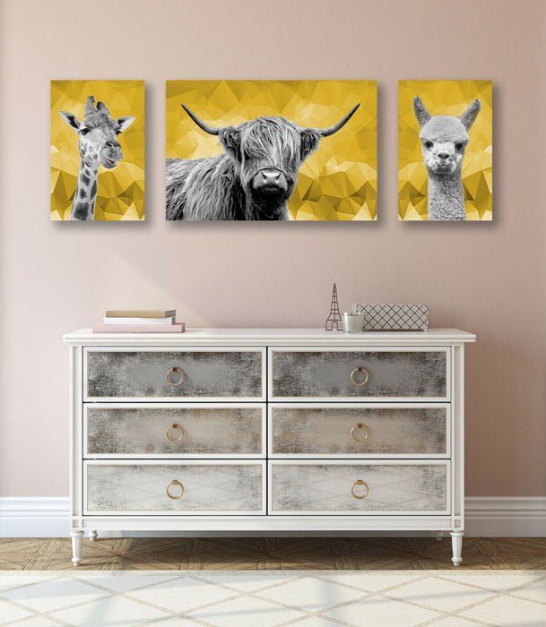 Canvas Wall Art – Black White Geometric Print Set | Handmade UK Mustard Decor