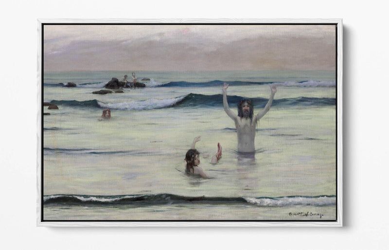 Canvas Wall Art - Rupert Bunny Tritons Float Effect Premium Print 30mm Frame