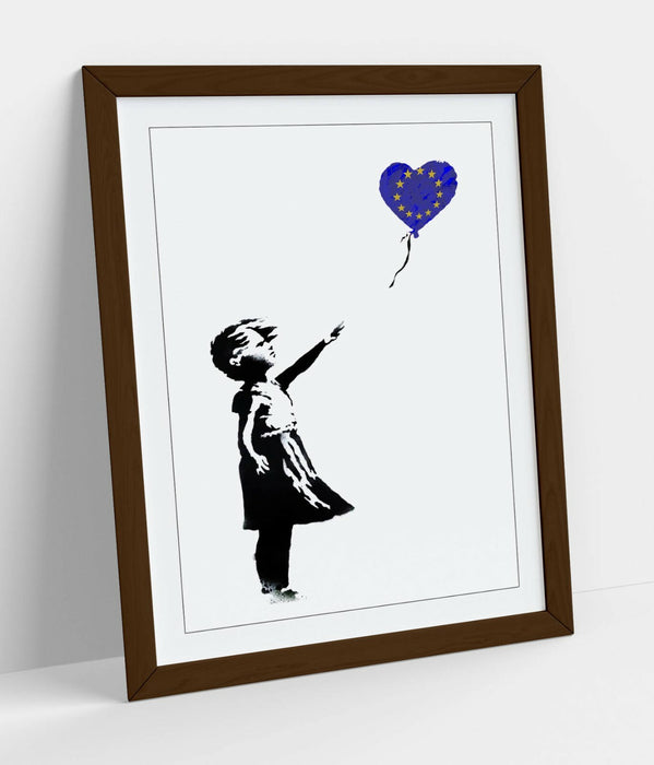 BANKSY BALLOON GIRL EUROPEAN FLAG BREXIT-FRAMED ART POSTER PICTURE PRINT ARTWORK