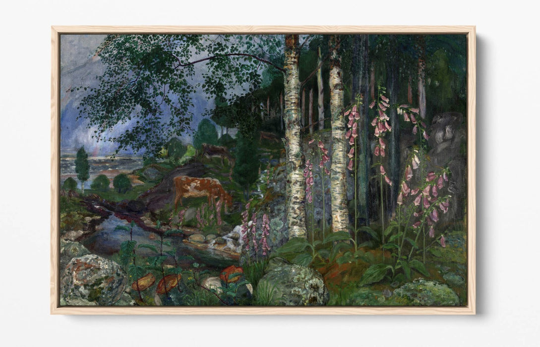 NIKOLAI ASTRUP, FOXGLOVES -FLOAT EFFECT CANVAS WALL ART PRINT