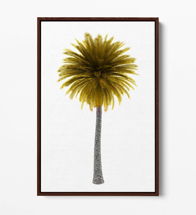 YELLOW PALM TREE -FLOAT EFFECT CANVAS WALL ART PIC PRINT-