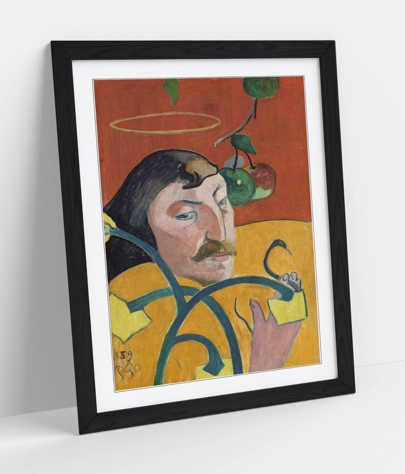 Framed Art Poster - Paul Gauguin Self Portrait With Halo And Snake | Museum Quality Print