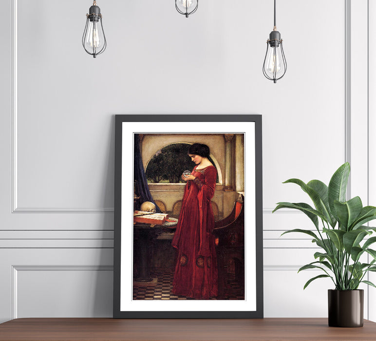 JOHN WILLIAM WATERHOUSE CRYSTAL BALL FRAMED ART POSTER PAINTING PRINT 4 SIZES