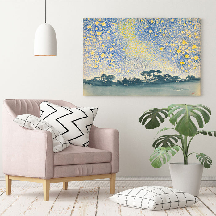 CANVAS WALL ART ARTWORK FRAMED PRINT Henri Edmond Cross Landscape with Stars