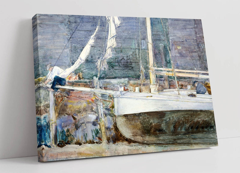 Canvas Wall Art – Childe Hassam Drydock Gloucester Print on Archival Grade Canvas