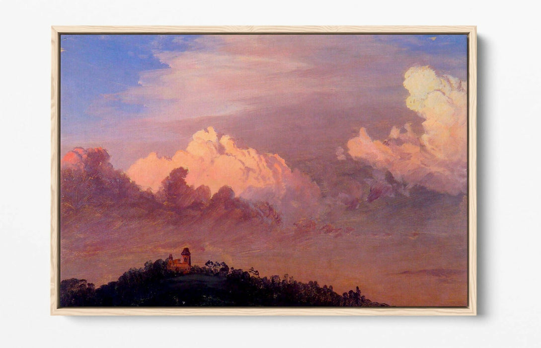 FREDERIC EDWIN CHURCH, CLOUDS OVER OLANA -FLOAT EFFECT CANVAS WALL ART PRINT ART