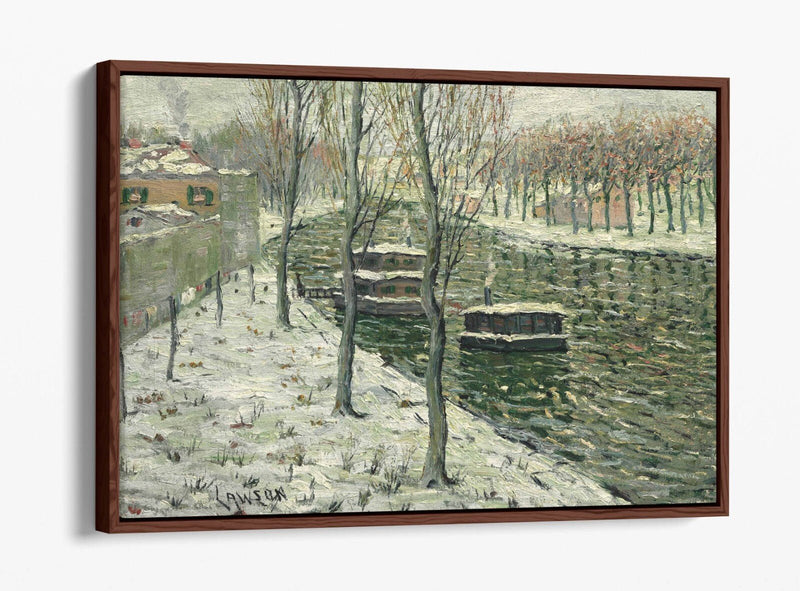 Canvas Wall Art - Ernest Lawson Houseboats Float Effect Canvas Print on MDF Frame