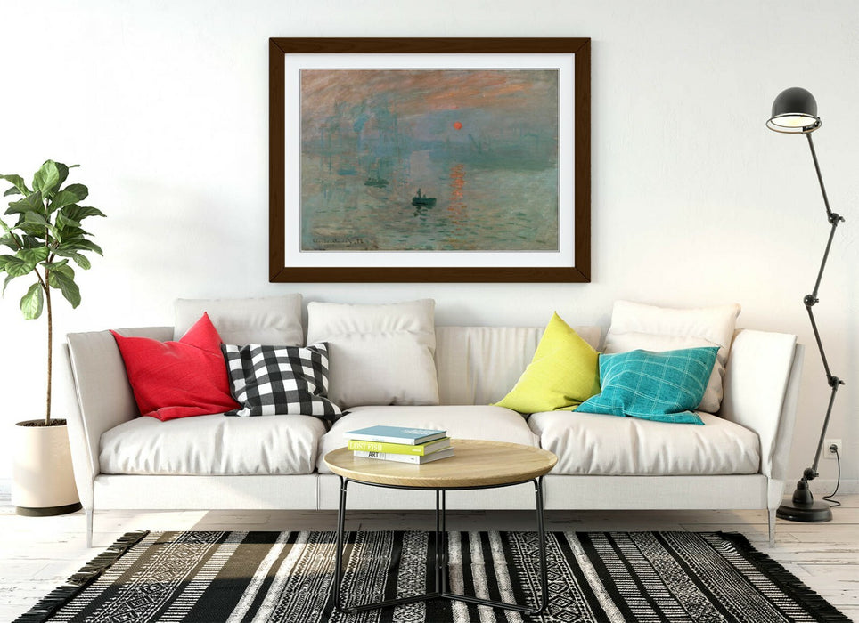 CLAUDE MONET, IMPRESSION SUNRISE -ART FRAMED POSTER PICTURE PRINT- BLUE ORANGE