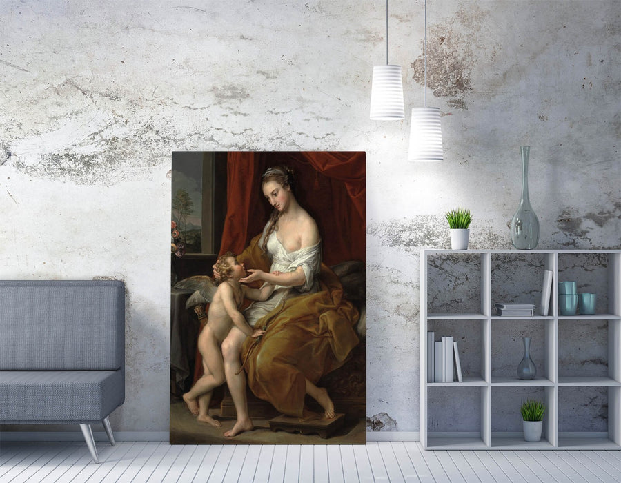 POMPEO BATONI, VENUS CARESSING CUPID -CANVAS WALL ARTWORK PIC PRINT