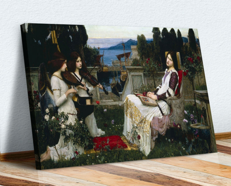 Canvas Wall Art – Framed John William Waterhouse St Cecelia Painting Print with Premium Varnish Finish