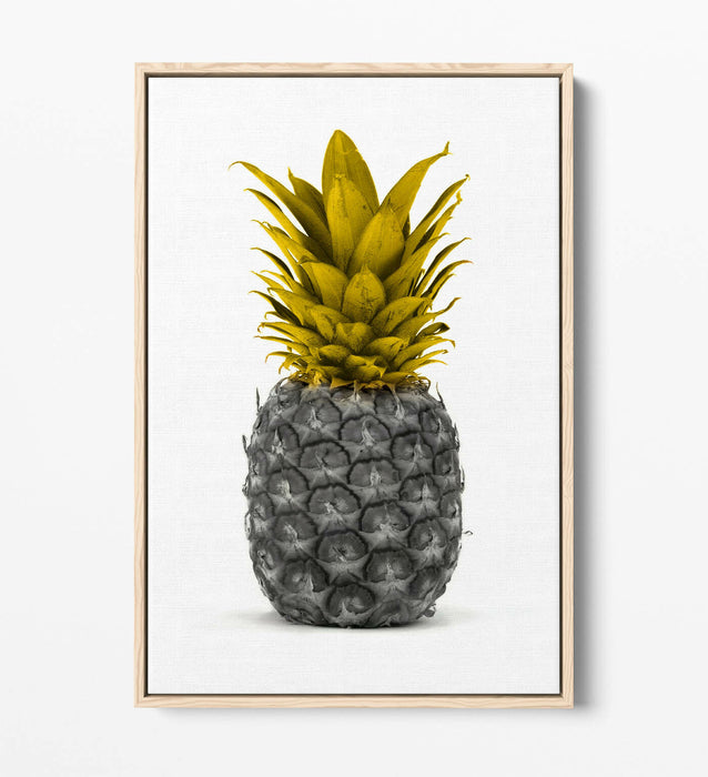 Canvas Wall Art - Mustard Pineapple Float Effect Print | Handmade UK Decor