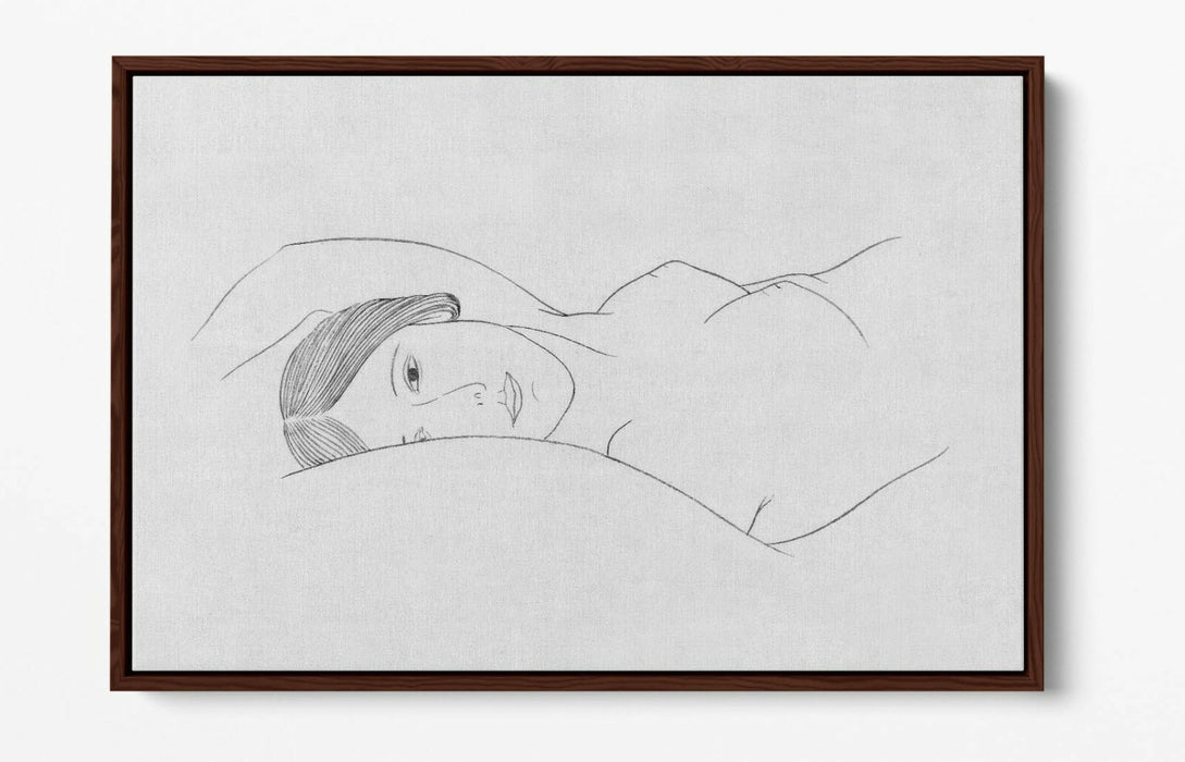 NUDE WOMAN LAYING LINE ART -FLOAT EFFECT CANVAS WALL ART PIC PRINT- FEMINIST