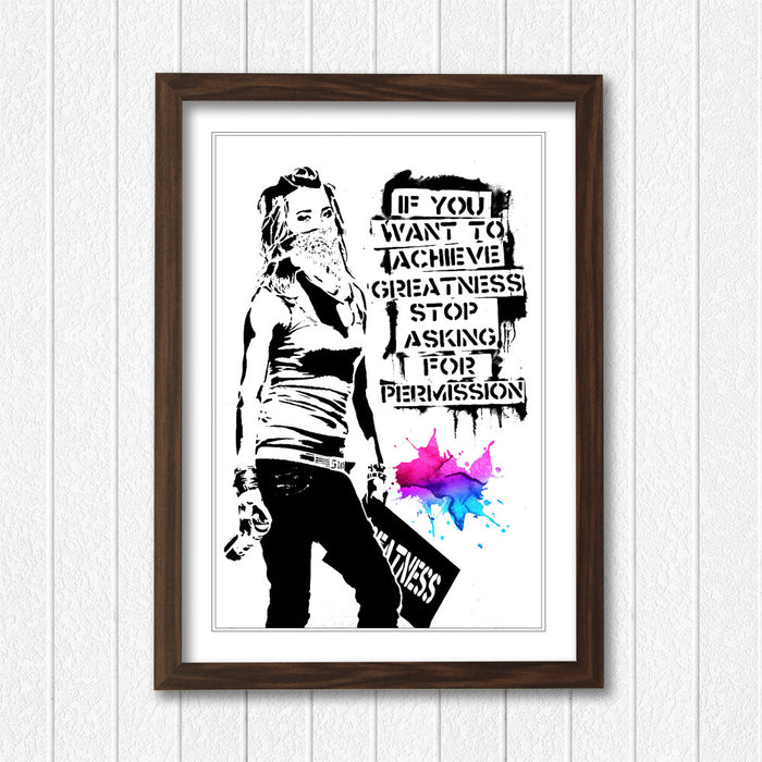 Banksy Framed Poster – Urban Art Decoration | Matte Paper Print | 4 Sizes