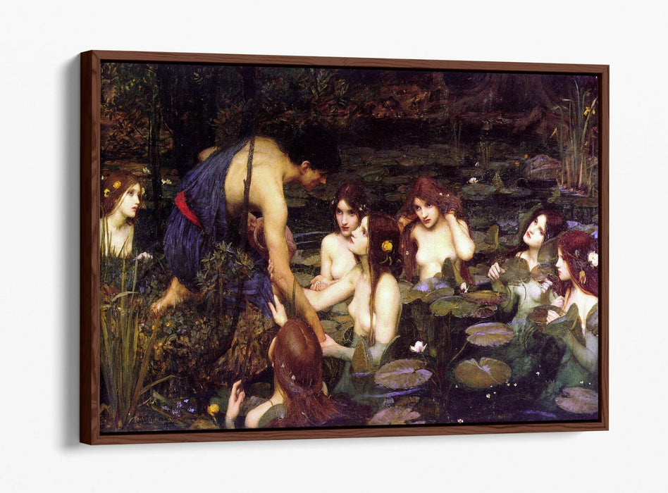 JOHN WILLIAM WATERHOUSE HYLAS AND NYMPHS -FLOAT EFFECT CANVAS WALL ART PIC PRINT