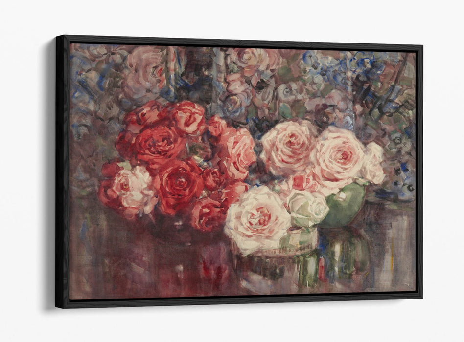 Float Effect Canvas Art - Margaret Stoddart Roses Floral Wall Print, Handmade UK