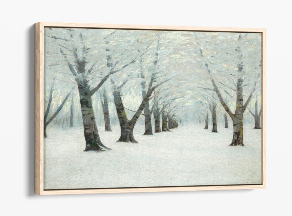 L. BIRGE HARRISON, TUNNEL OF TREES IN WINTER -FLOAT EFFECT CANVAS WALL ART PRINT