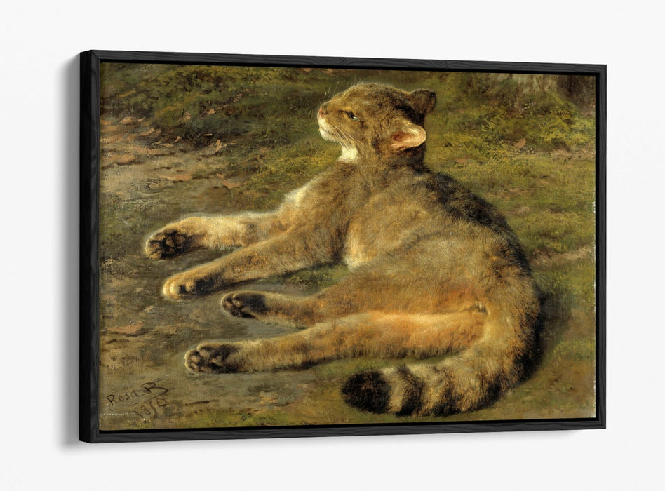 Canvas Wall Art - Wild Cat Painting on Float Effect Canvas with MDF Frame