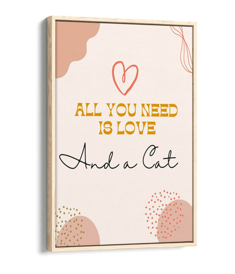 Cat Canvas Wall Art – Handmade Pet Quote Canvas With Float Effect Frame
