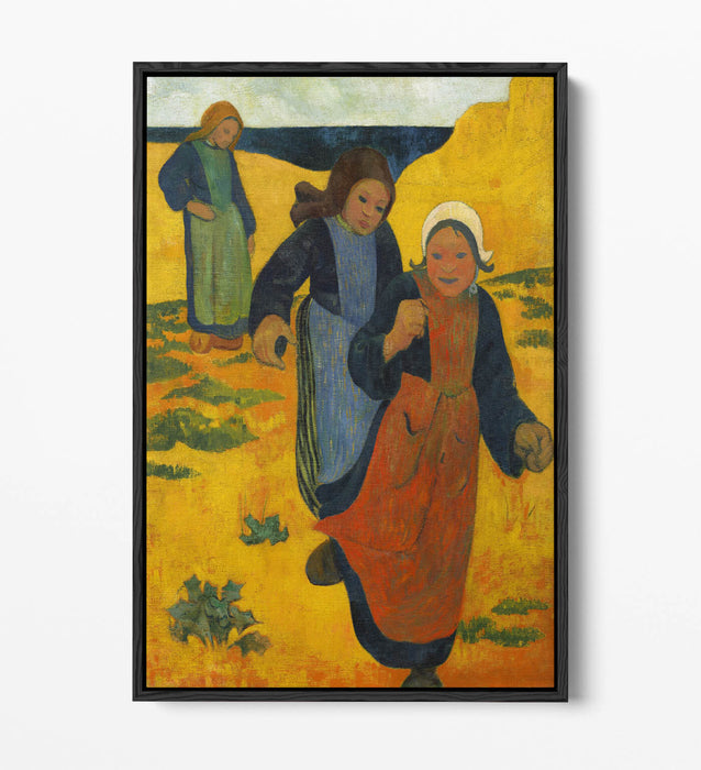 PAUL SERUSIER, GIRLS IN THE GREAT SANDS -FLOAT EFFECT CANVAS WALL ART PIC PRINT